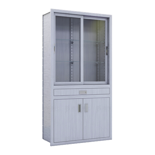 上玻璃移门下开门中拉板柜