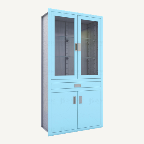 上玻璃开门下开门中两抽屉柜