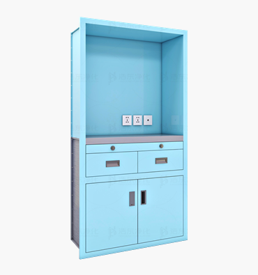 上空柜中拉板带抽屉下开门电脑柜