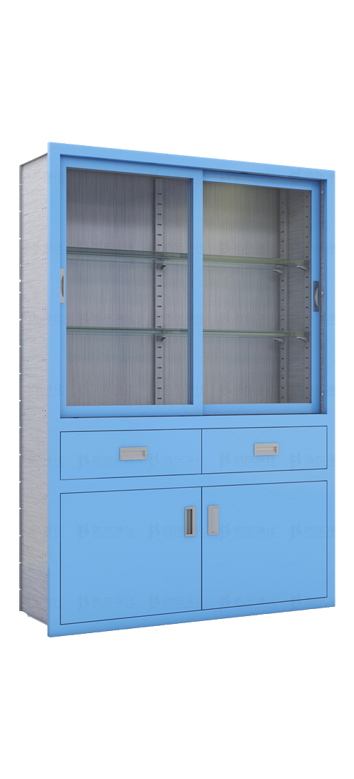 上玻璃移门下开门中两抽屉